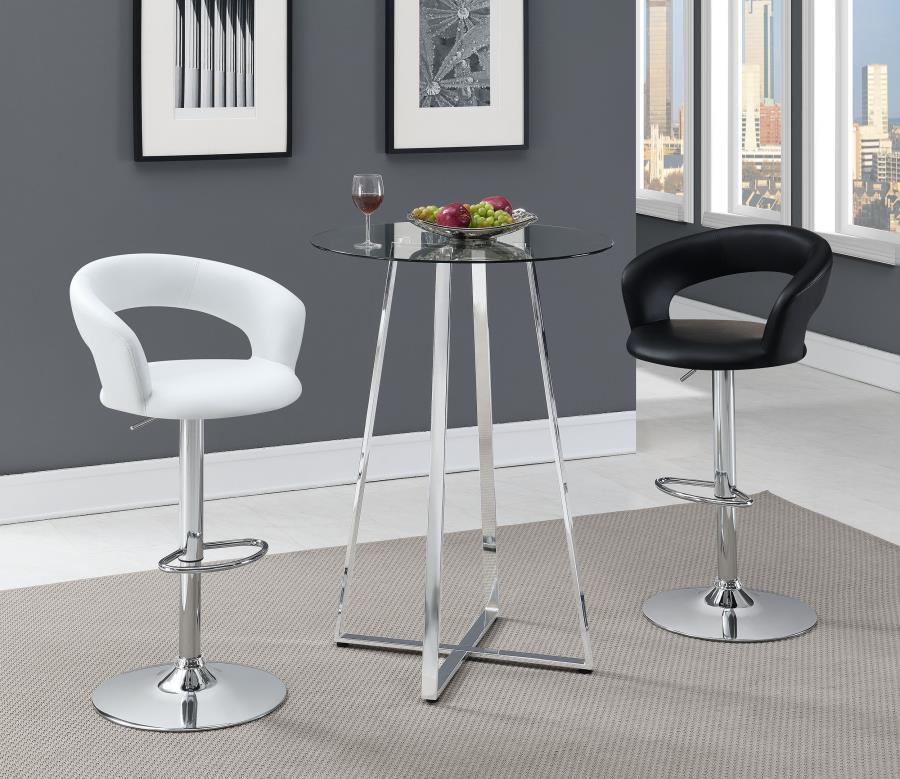 Zanella - Round Glass Top Bistro Bar Table - Chrome by CoasterEveryday | Bel Furniture