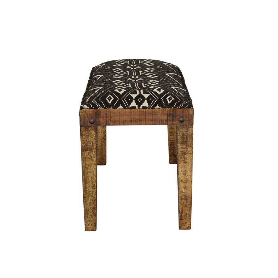 Lamont - Fabric Upholstered Accent Bench - Black And Natural by CoasterEssence | Bel Furniture