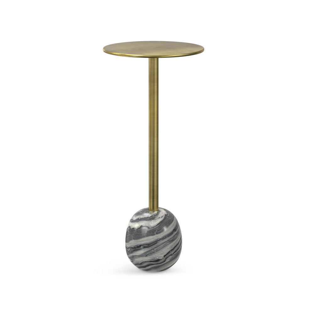 Melene - Side Table - Gray / Gold by Simpli-Home | Bel Furniture