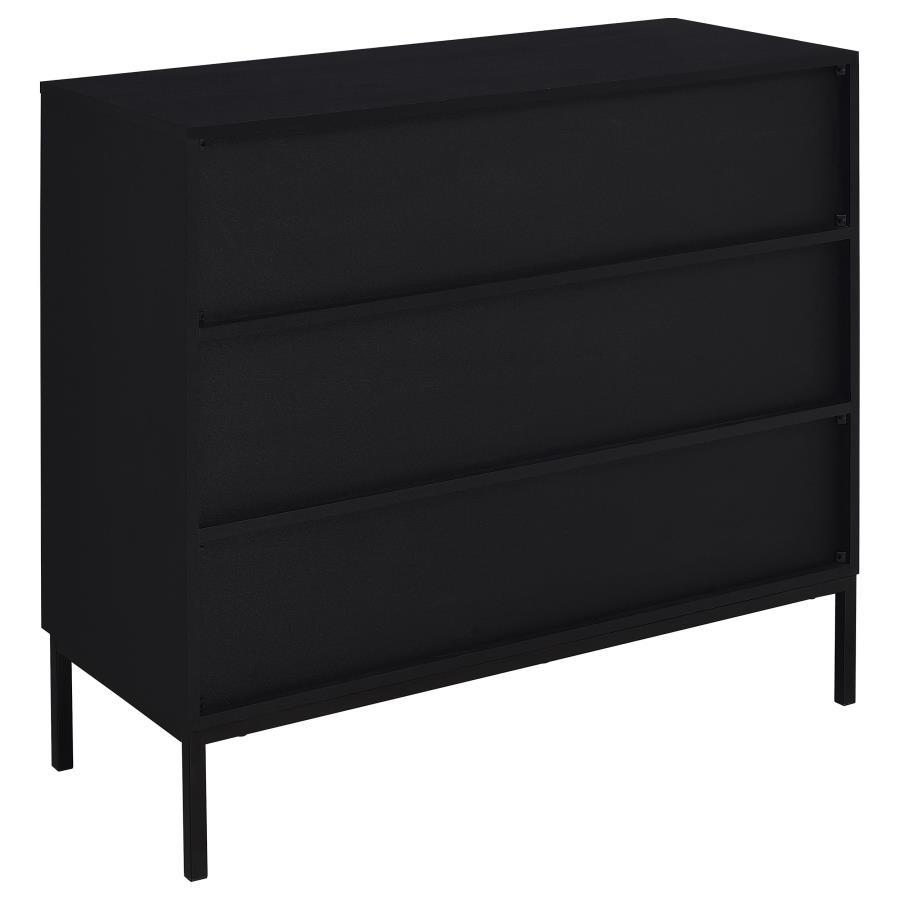 Jess - 2-Door Arched Fluted Glass Accent Cabinet - Black by Coaster Fine Furniture | Bel Furniture