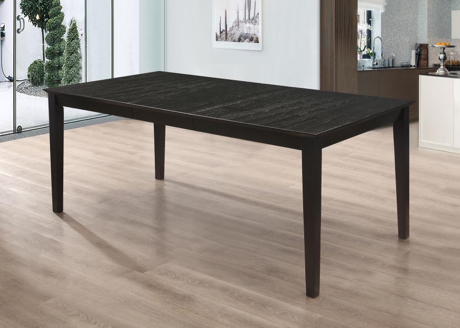 Louise - Rectangular Extension Leaf Dining Table - Black by CoasterEveryday | Bel Furniture