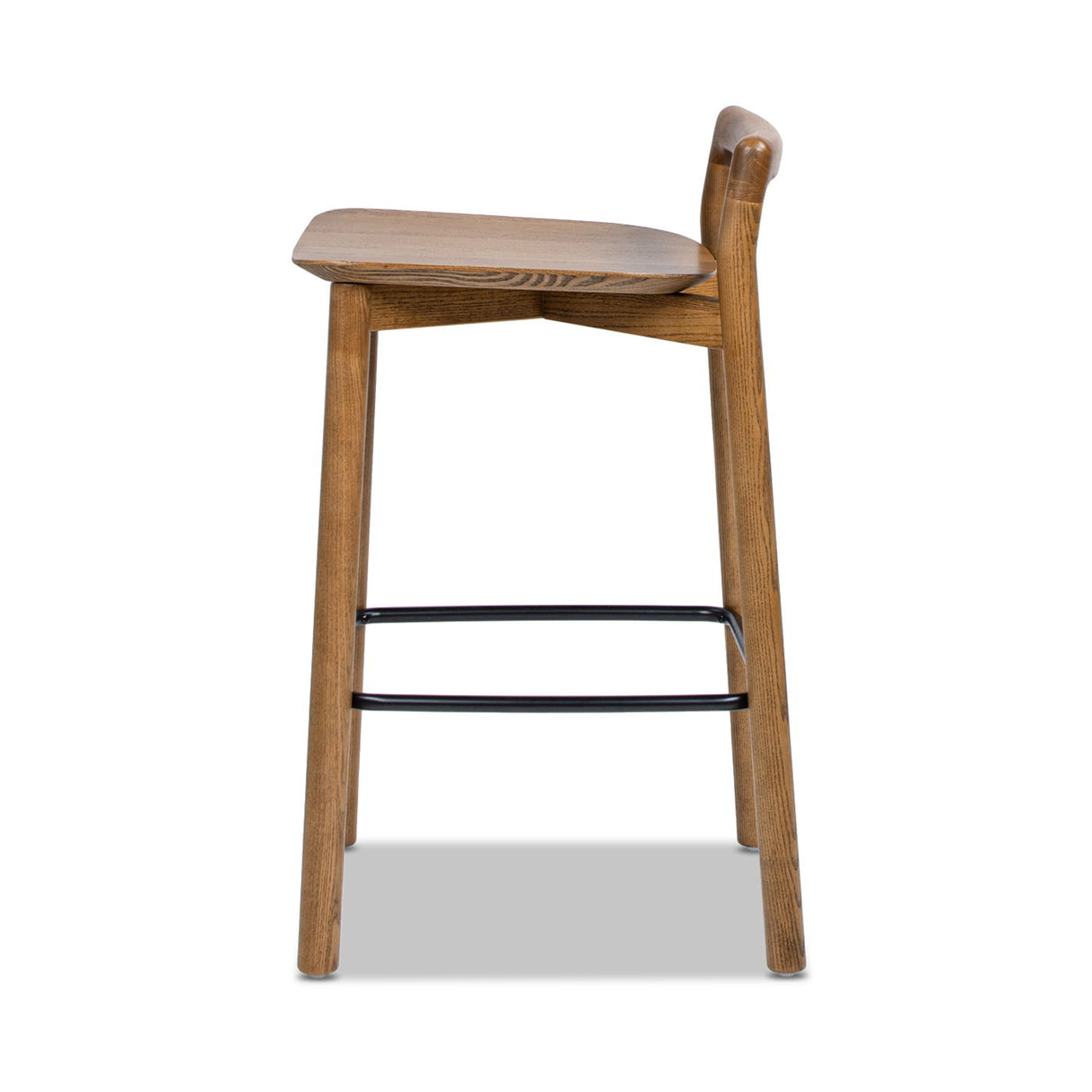 Sven - Modern Minimalist Low Back Counter Stool - Dark Brown Walnut by Jennifer Taylor Home | Bel Furniture