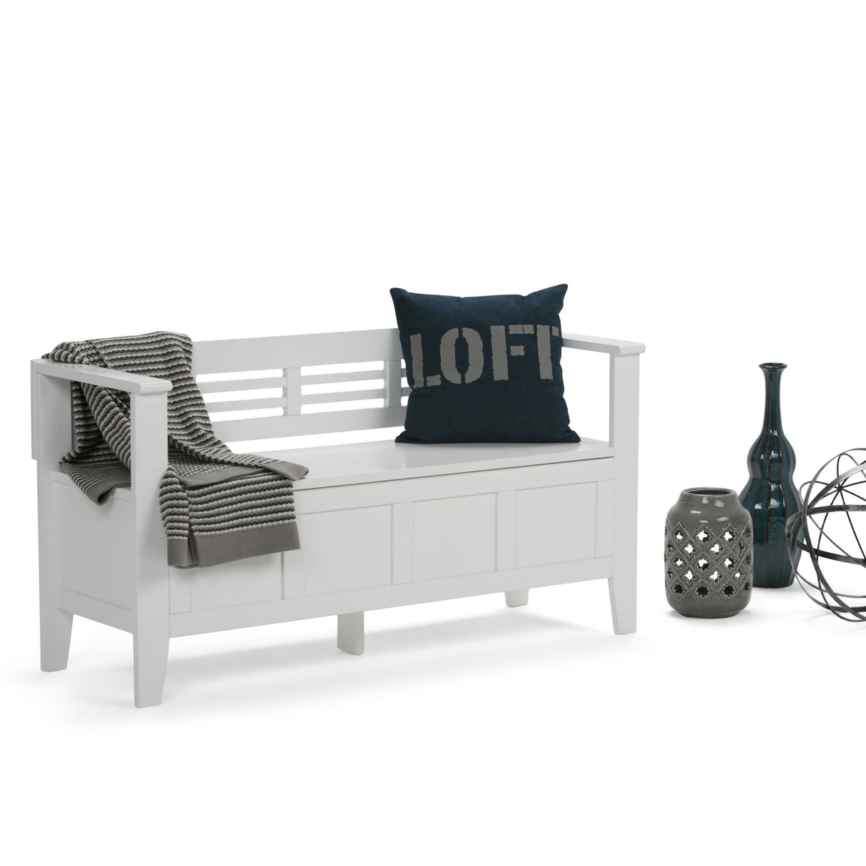Adams - Entryway Storage Bench Handcrafted by Simpli-Home | Bel Furniture