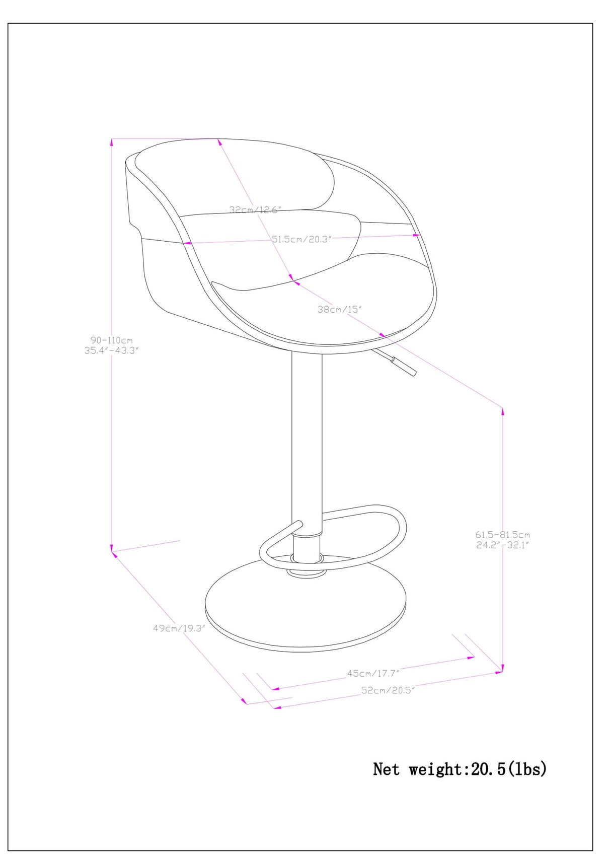 Archer - Bentwood Adjustable Swivel Bar Stool - Black by Simpli-Home | Bel Furniture