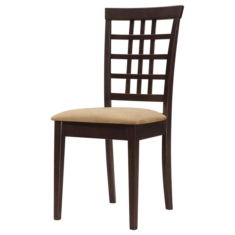 Kelso - Lattice Back Dining Side Chair (Set of 2) - Cappuccino by CoasterEveryday | Bel Furniture