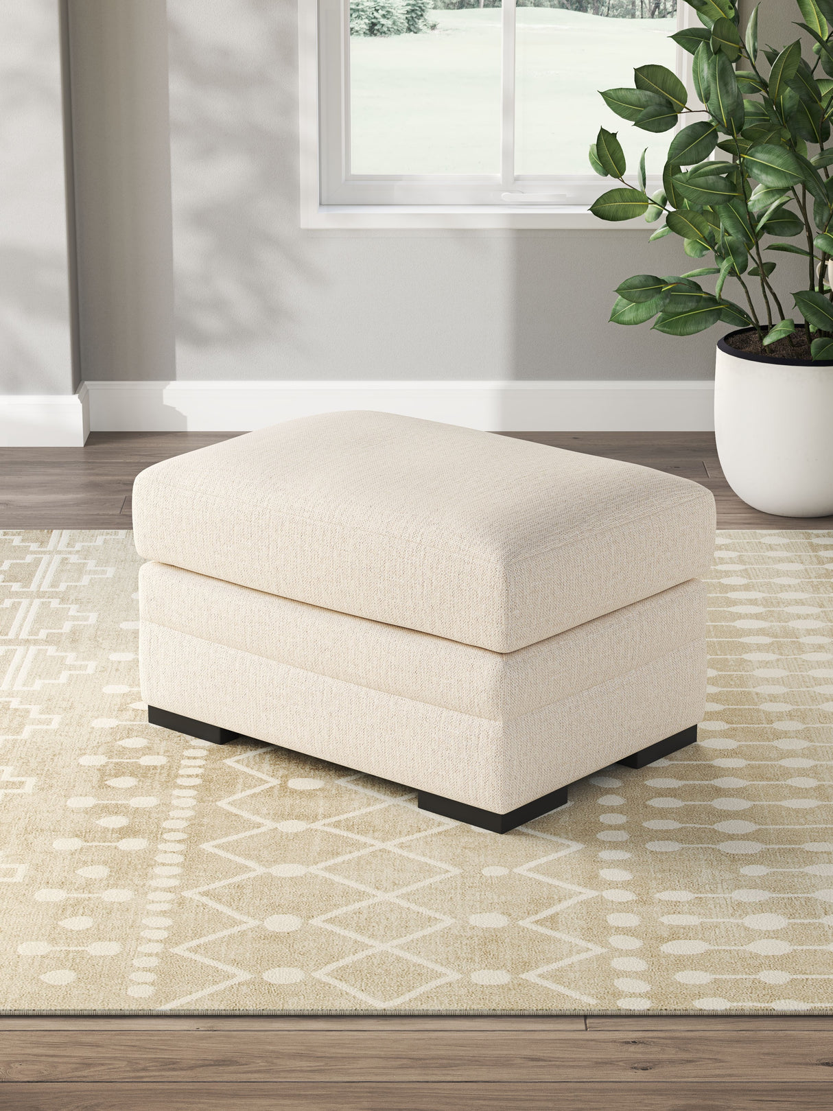 Lango - Jute - Ottoman by Benchcraft® | Bel Furniture
