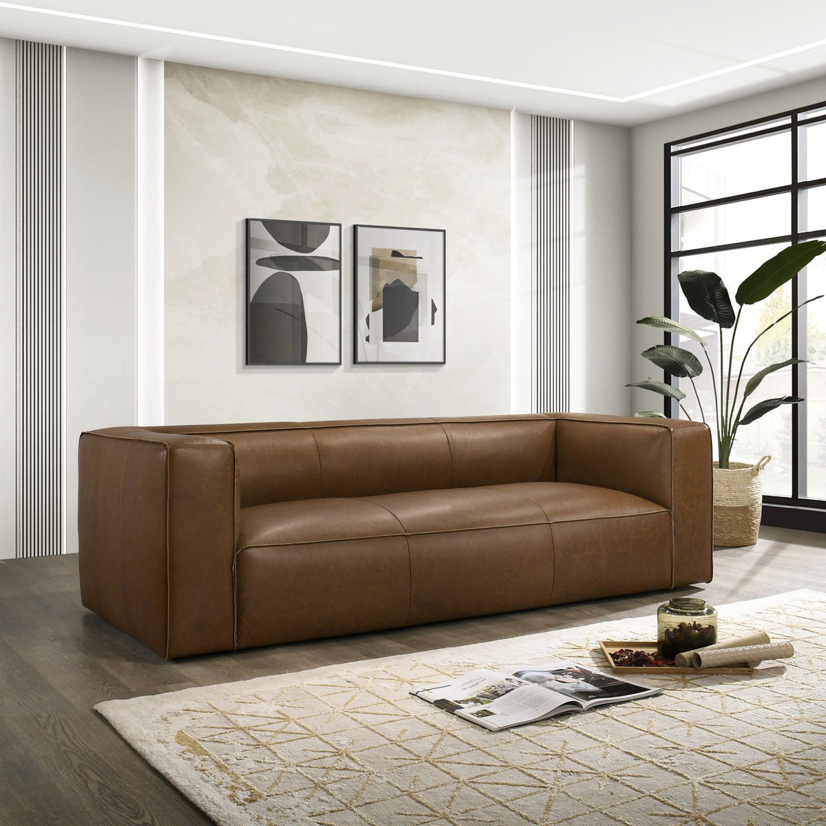 Colton - Sofa With Corner Blocked Frame - Tan