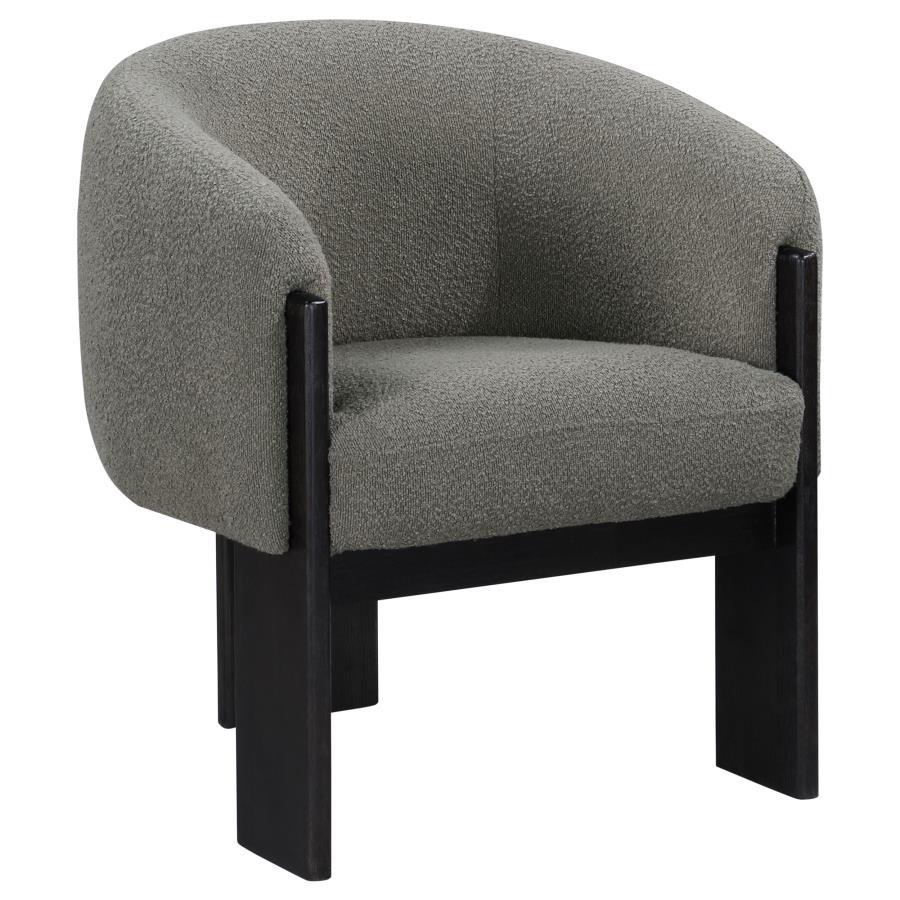 Valdez - Boucle Upholstered Barrel Back Accent Chair Dark Brown by CoasterEveryday | Bel Furniture
