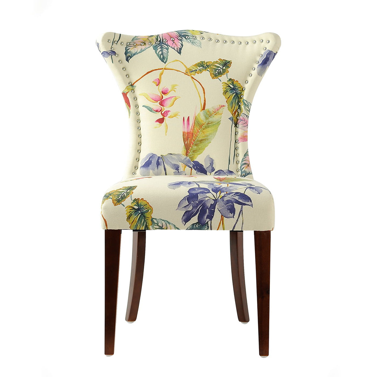 Paradise - Upholstered Accent Chair Printed On - Off-White Floral by Jennifer Taylor Home | Bel Furniture