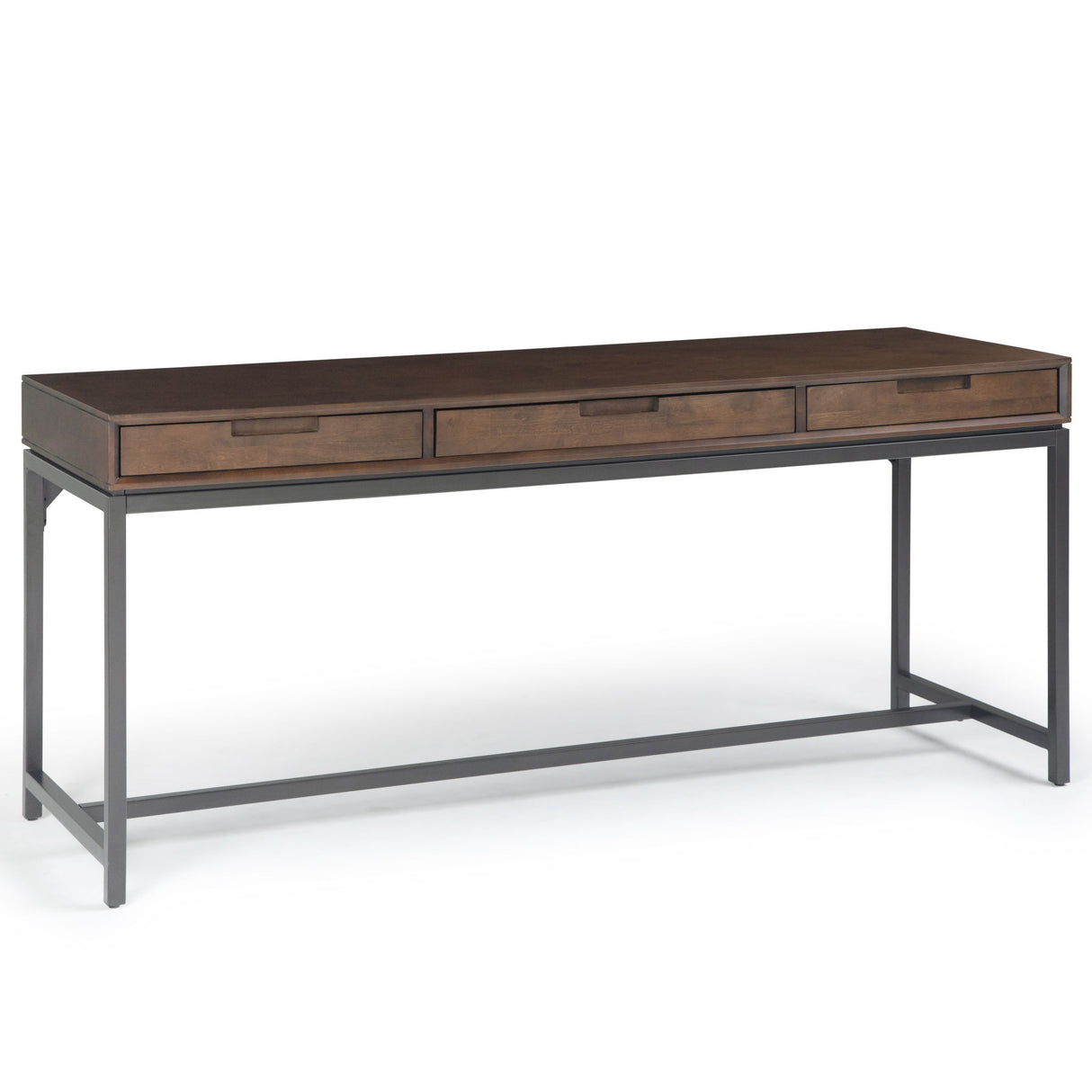 Banting - Mid Century Wide Desk, Handcrafted Dark Brown by Simpli-Home | Bel Furniture