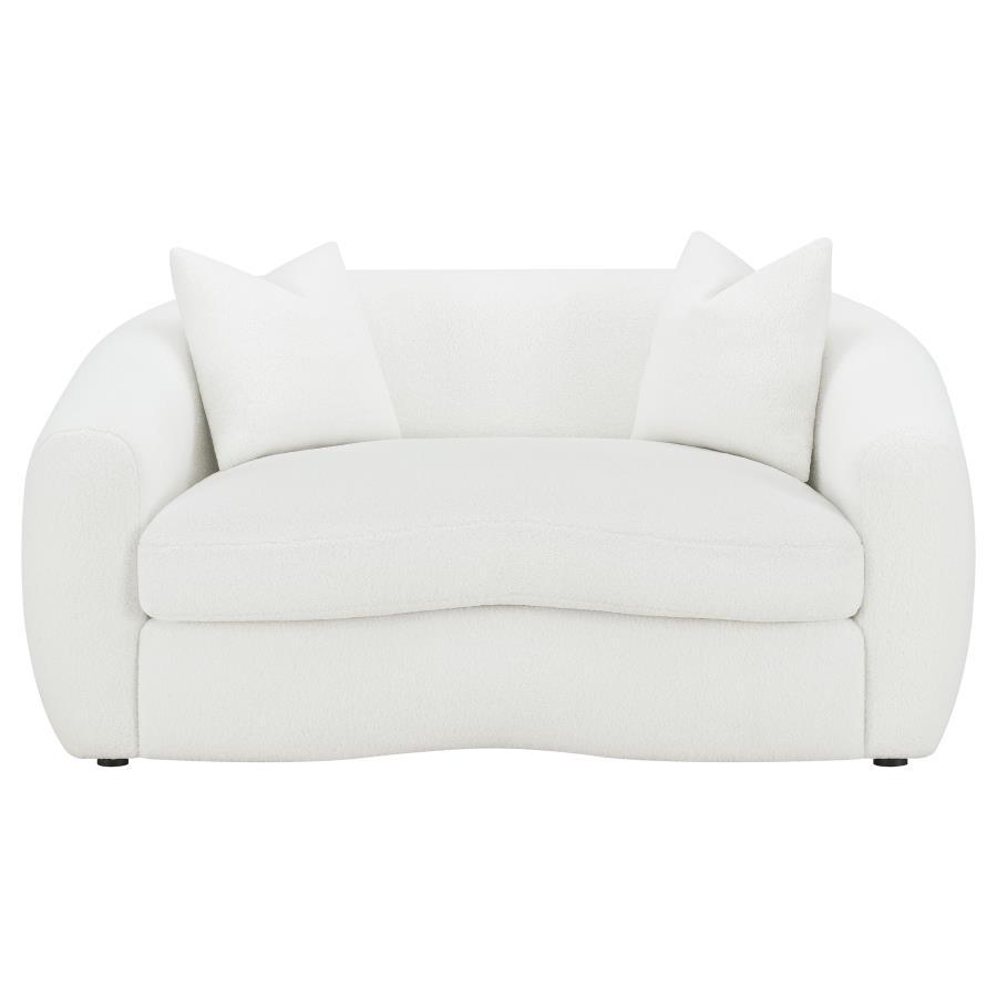 Isabella - Faux Sheepskin Upholstered Loveseat Natural - Ivory by CoasterElevations | Bel Furniture