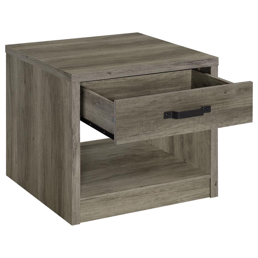 Felix - 1-Drawer Engineered Wood Side End Table - Gray Driftwood by Coaster Fine Furniture | Bel Furniture
