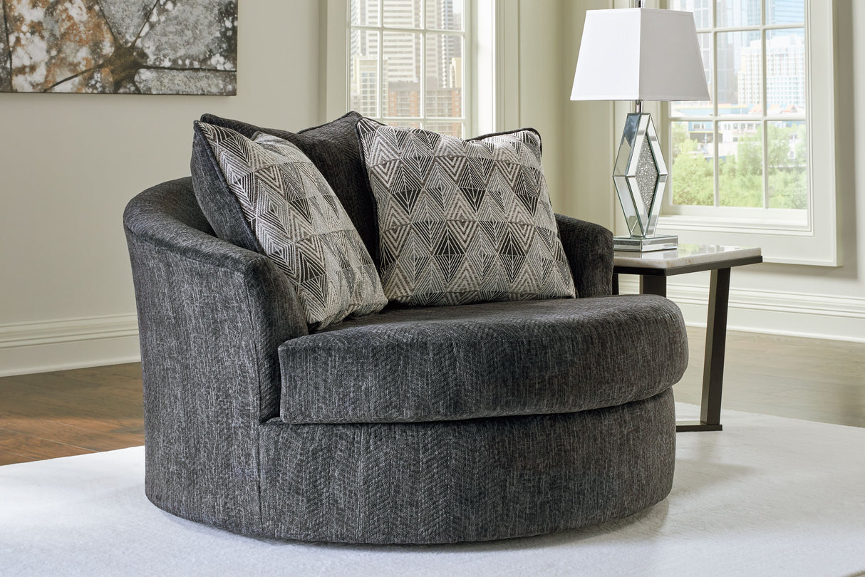 Biddeford - Shadow - Oversized Swivel Accent Chair by Signature Design by Ashley® | Bel Furniture