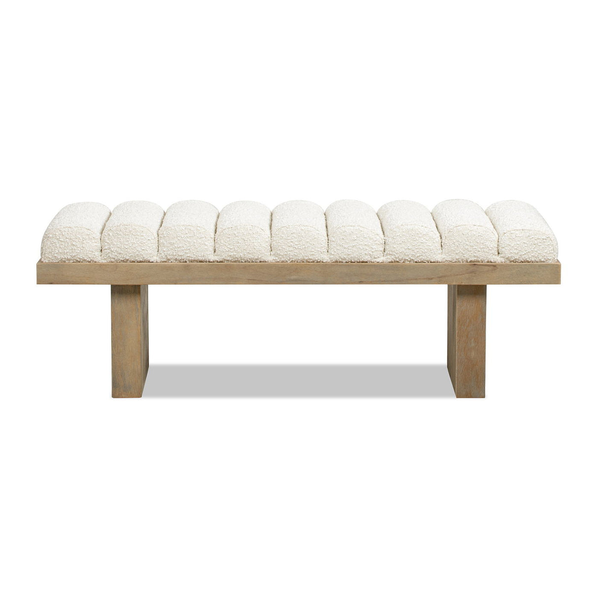 Bella - Upholstered Modern Accent Bench - Ivory White by Jennifer Taylor Home | Bel Furniture