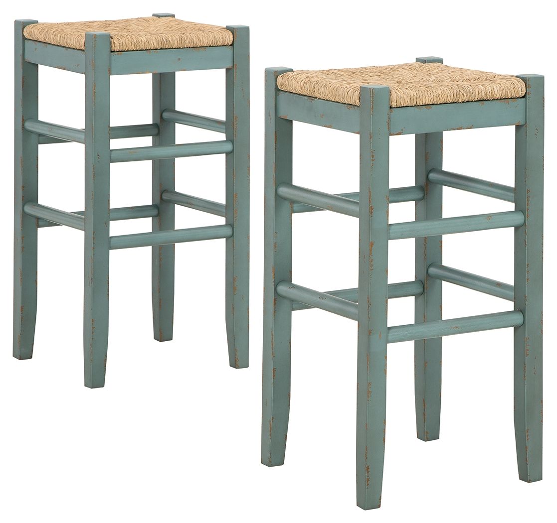 Mirimyn - Tall Stool (Set of 2) Light Blue by Signature Design by Ashley® | Bel Furniture
