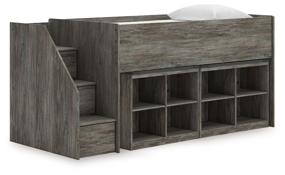 Frandern - Loft Bed Gray Twin 2 Bookcases by Signature Design by Ashley® | Bel Furniture