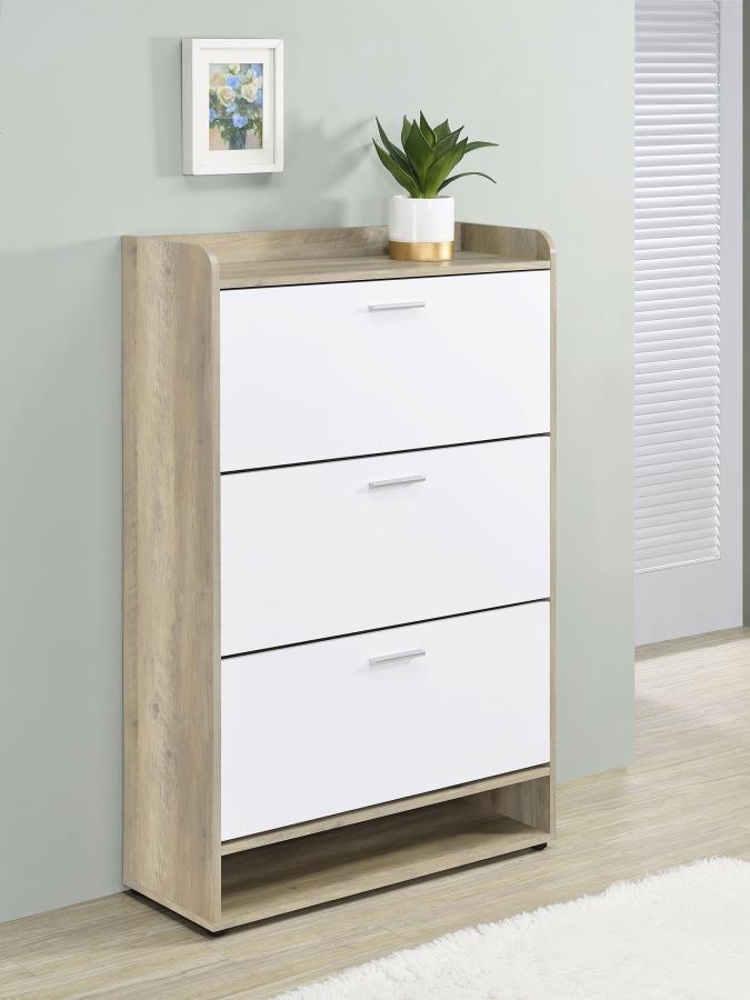 Denia - 3-Tier Engineered Wood Shoe Cabinet by CoasterEveryday | Bel Furniture