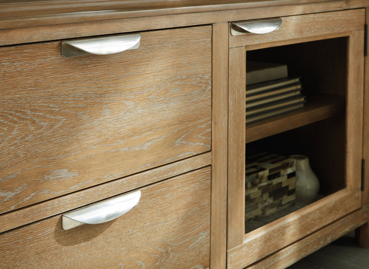 Rencott - Light Brown - Extra Large TV Stand by Signature Design by Ashley® | Bel Furniture