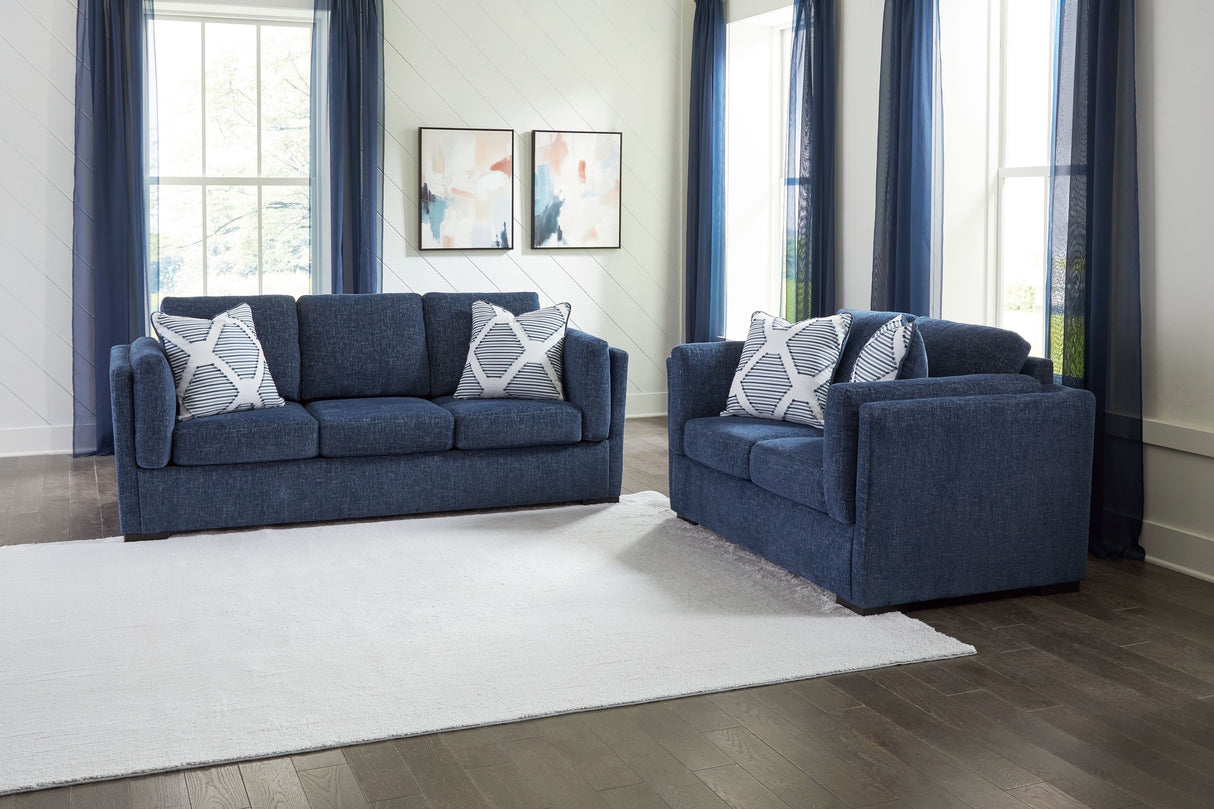 Evansley - Living Room Set Blue 2 Pc. Sofa, Loveseat by Benchcraft® | Bel Furniture