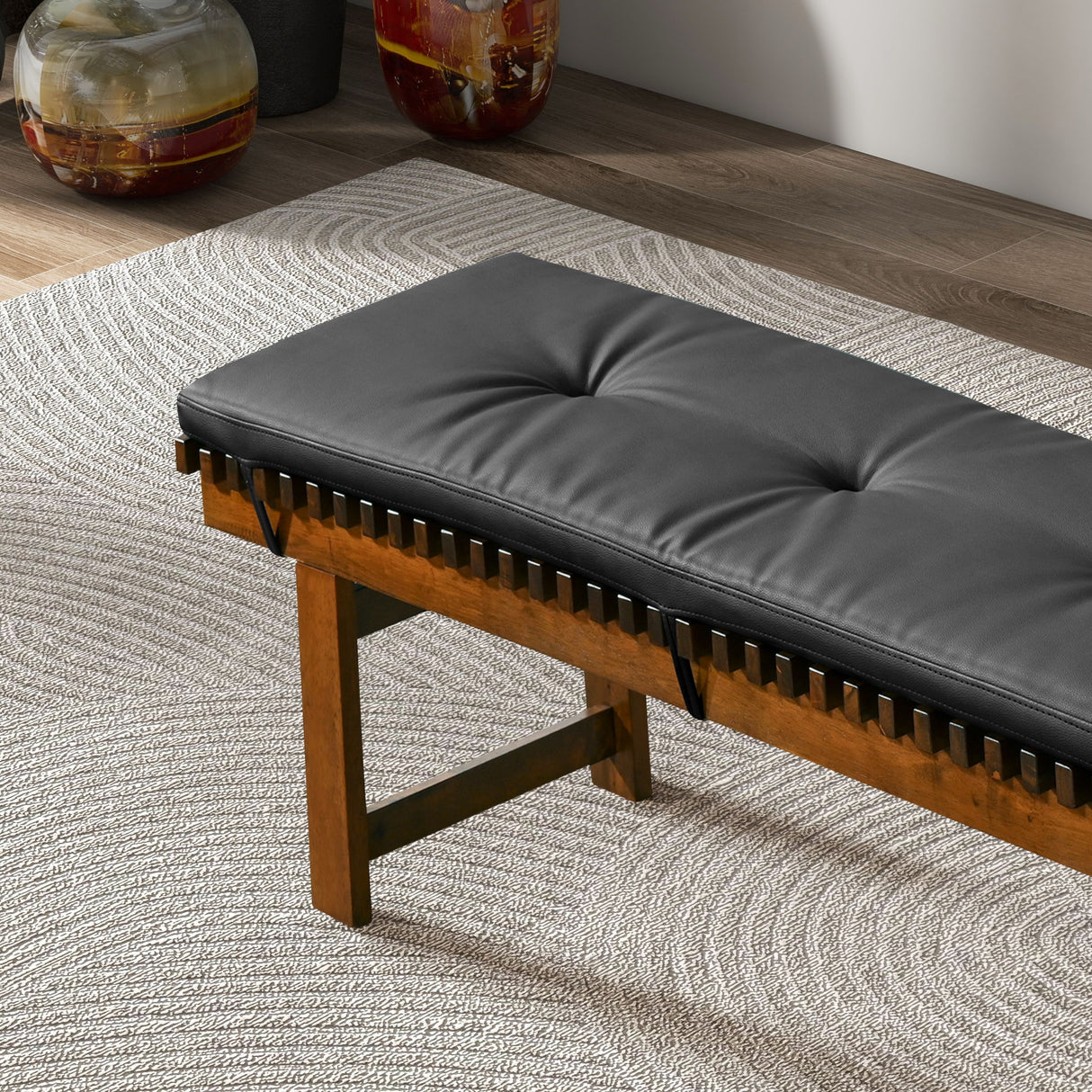 Lucia - Bench - Black by Ashcroft Furniture | Bel Furniture