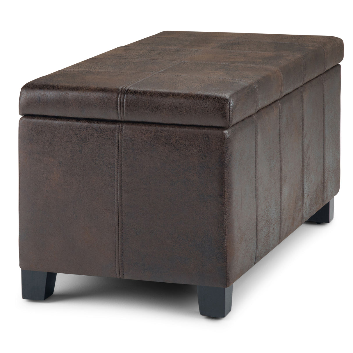 Dover - Storage Ottoman Bench - Distressed Brown by Simpli-Home | Bel Furniture