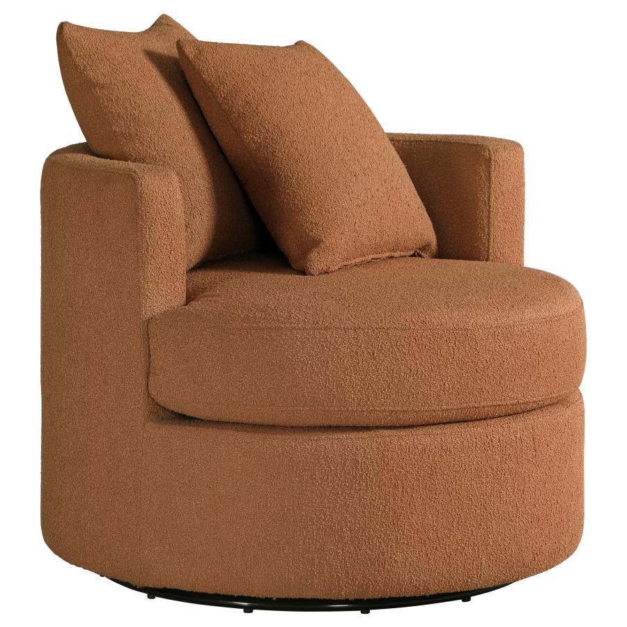 Debbie - Upholstered Swivel Accent Chair Orange by CoasterEveryday | Bel Furniture