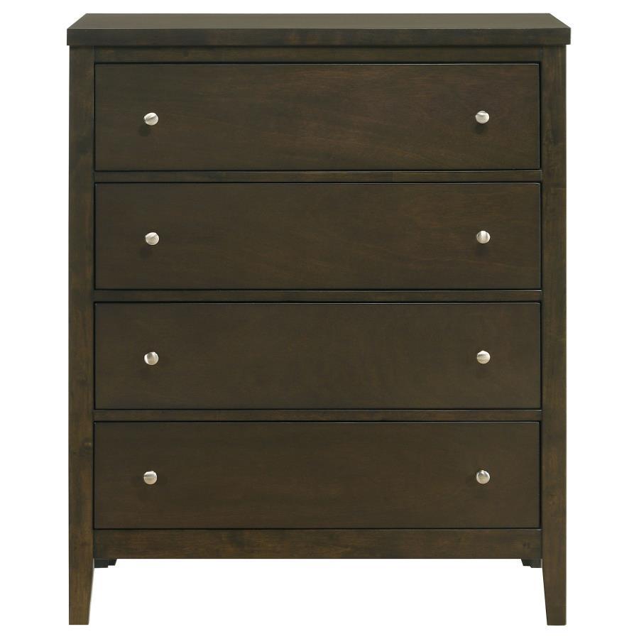 Wilkes - 4-Drawer Chest Of Drawers - Dark Cocoa by Coaster Fine Furniture | Bel Furniture