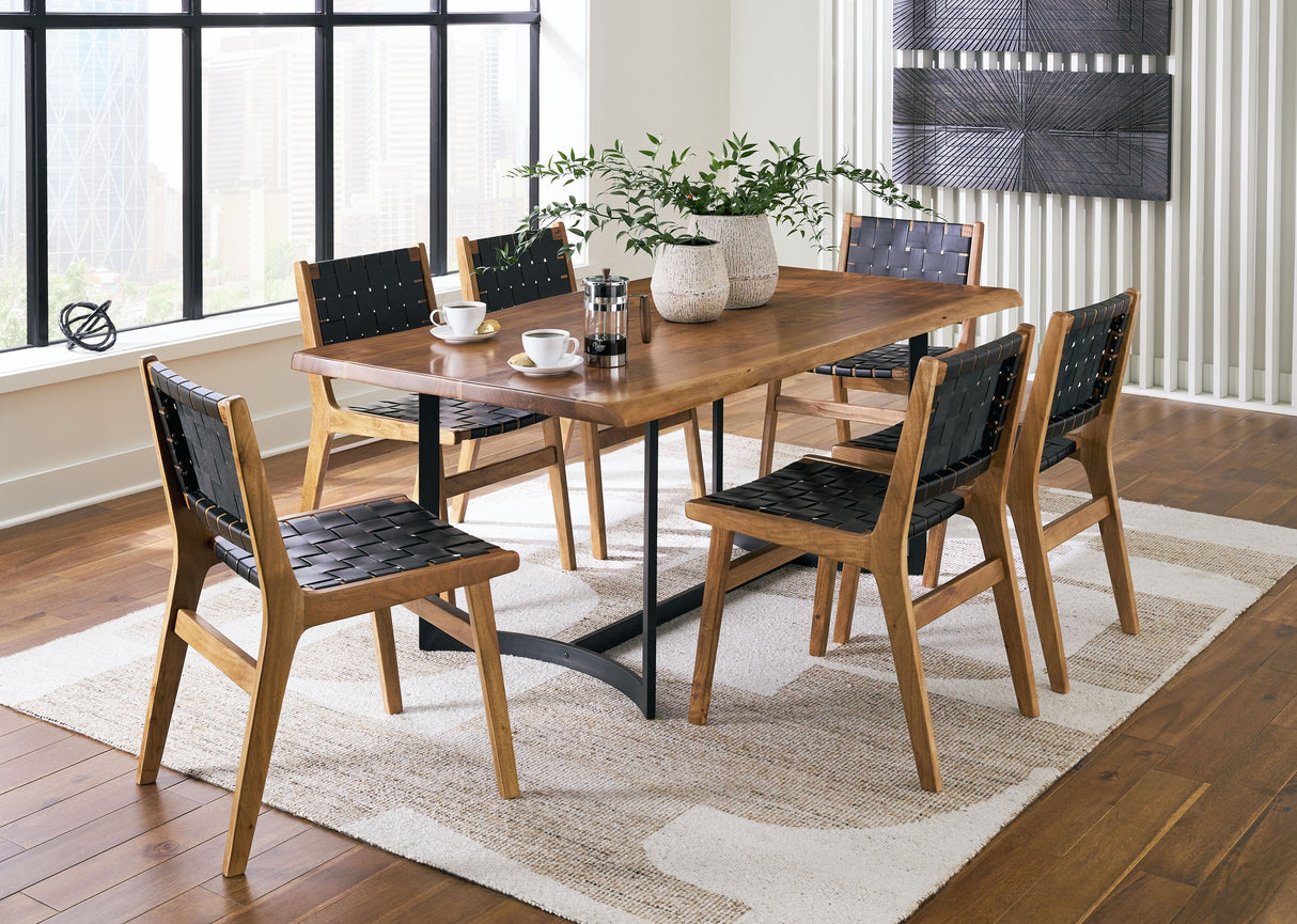 Fortmaine - Dining Room Set Dark Brown 7 Pc. Table, 6 Chairs by Signature Design by Ashley® | Bel Furniture
