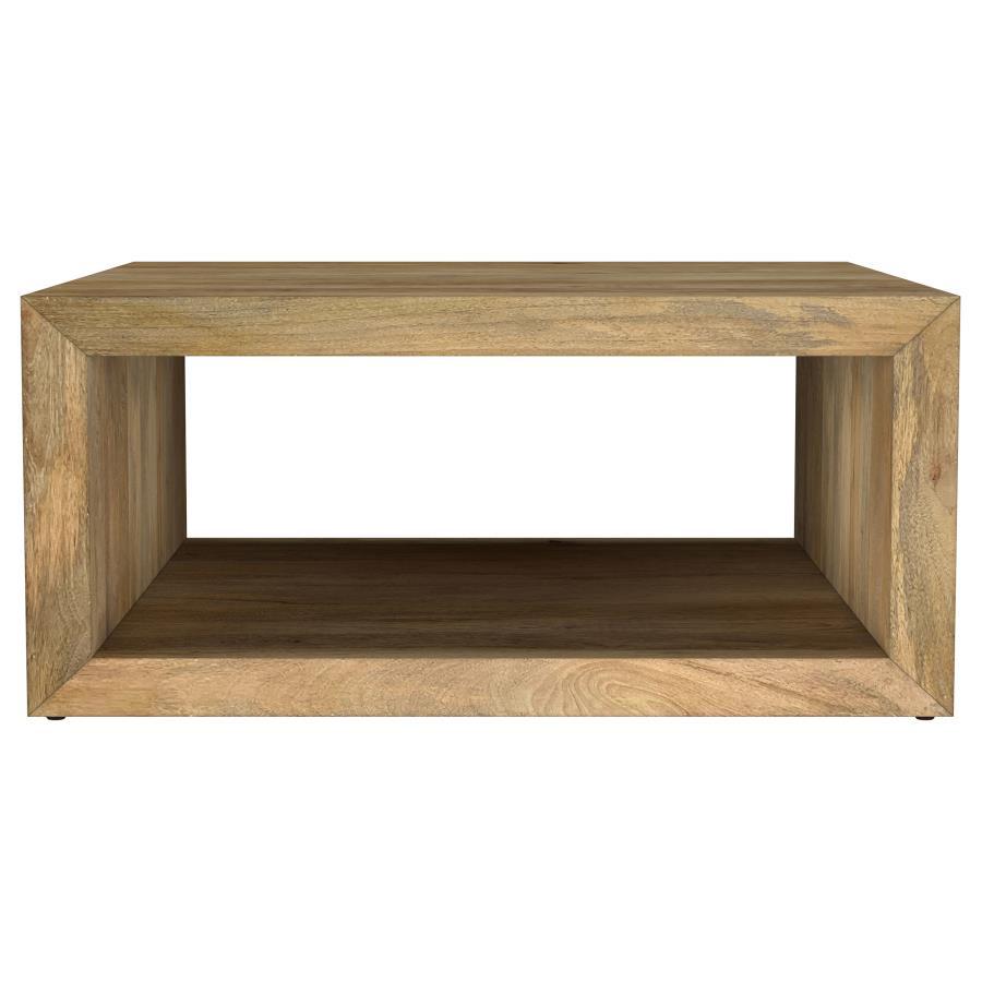 Benton - Square Solid - Mango Wood Coffee Table - Natural by Coaster Fine Furniture | Bel Furniture