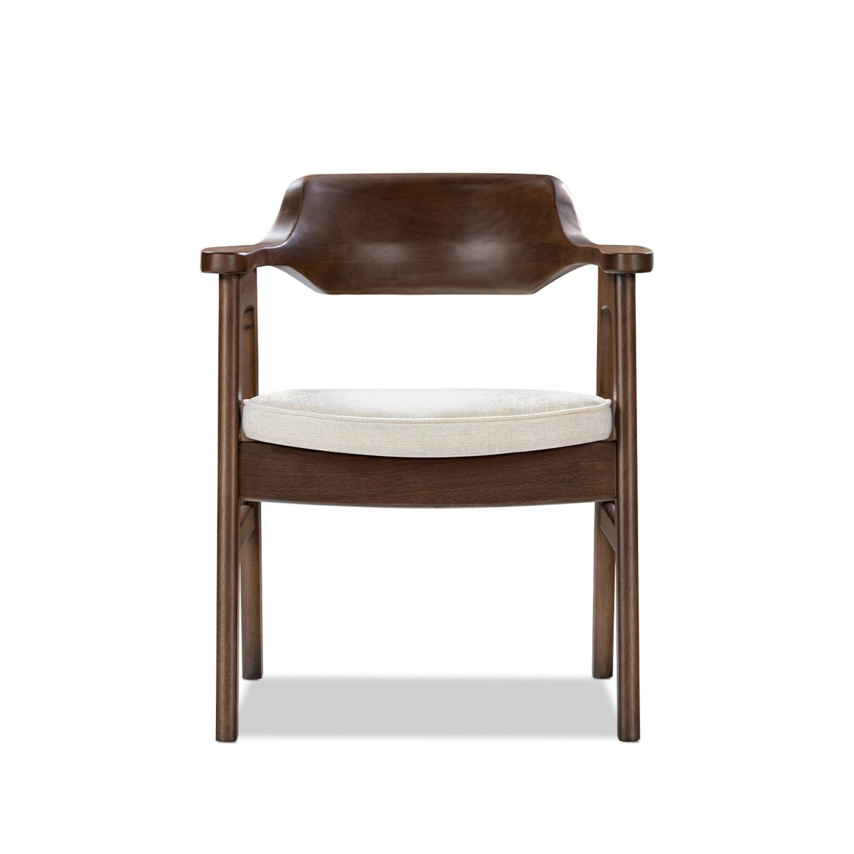 Hayes - Curved Dining Arm Chair - Light Beige