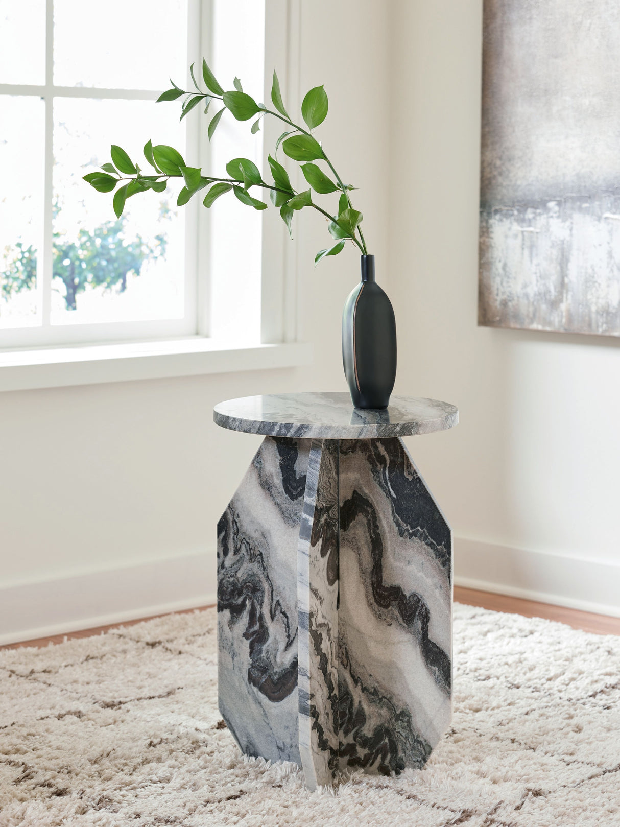 Wrenlane - Black / White / Taupe - Accent Table by Signature Design by Ashley® | Bel Furniture