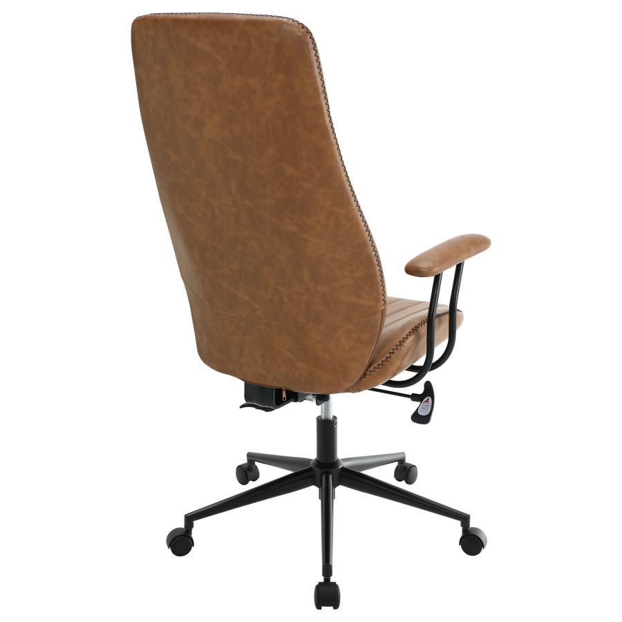 Ranger - Upholstered Adjustable Home Office Desk Chair - Brown by CoasterEveryday | Bel Furniture