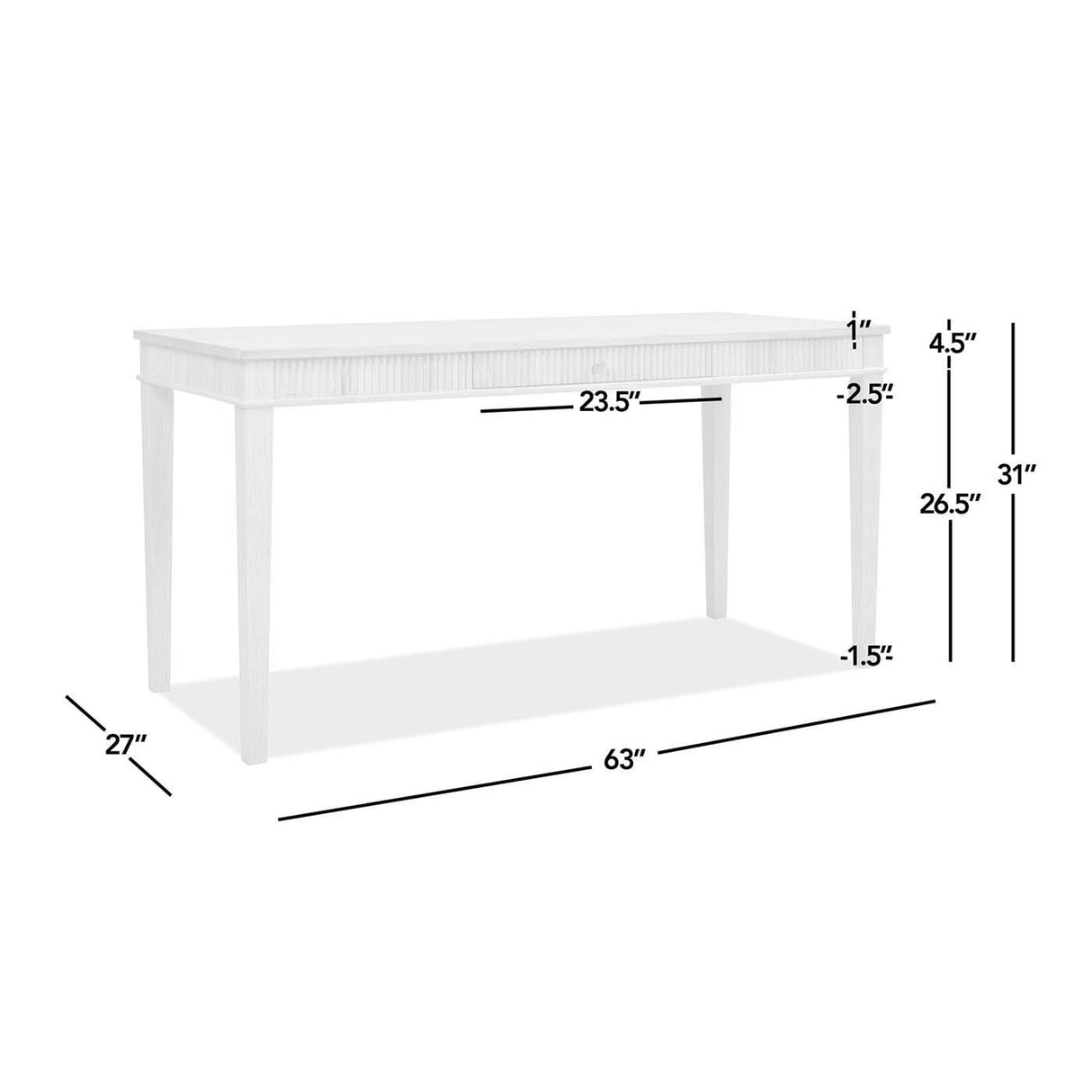 Dumont - Modern Farmhouse 1 Drawer Fluted Home Office Writing Desk - Natural Blonde by Jennifer Taylor Home | Bel Furniture