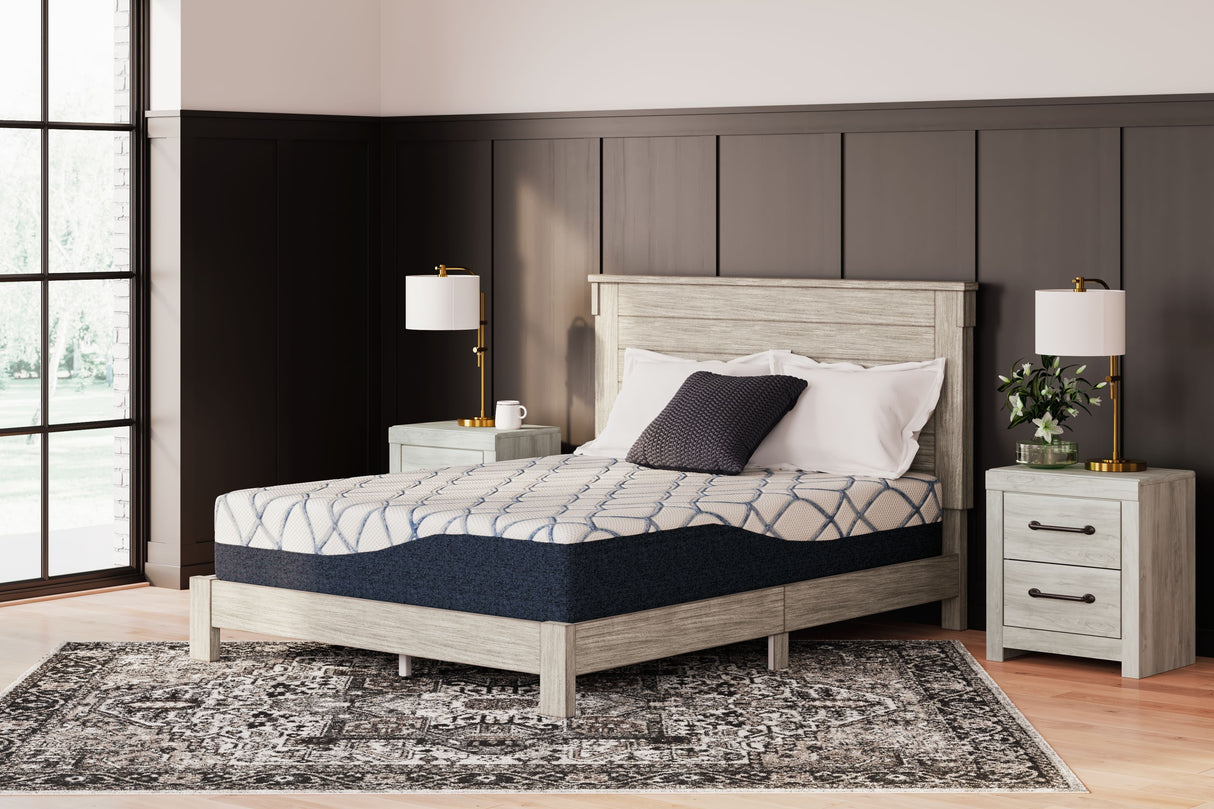 12 Inch Chime Elite 2.0 - White / Blue - California King Mattress by Sierra Sleep® by Ashley | Bel Furniture