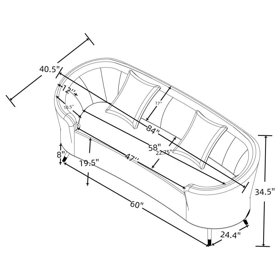 Ellorie - Upholstered Curved Sofa Set by Coaster Fine Furniture | Bel Furniture