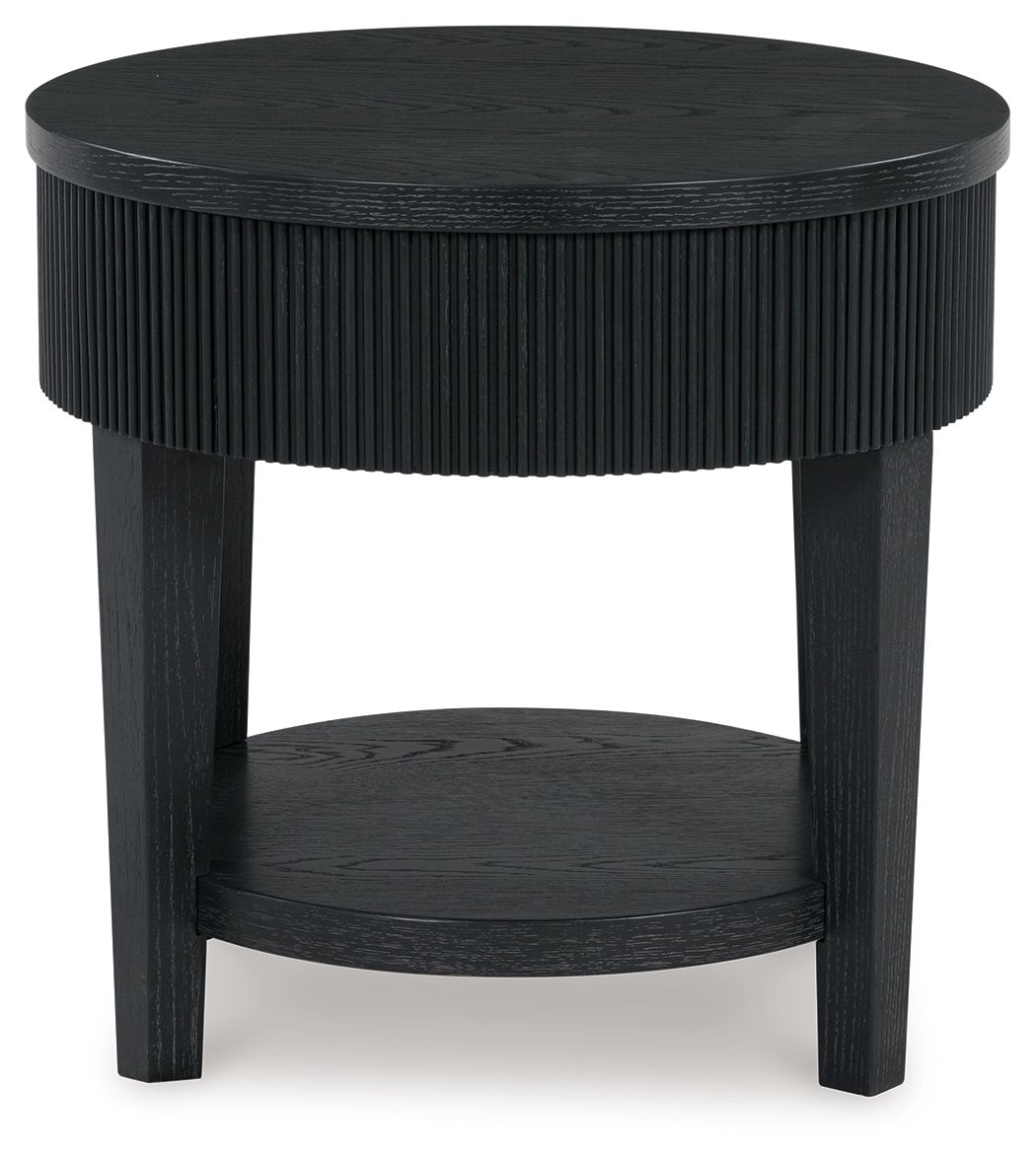 Marstream - Black - Round End Table by Signature Design by Ashley® | Bel Furniture