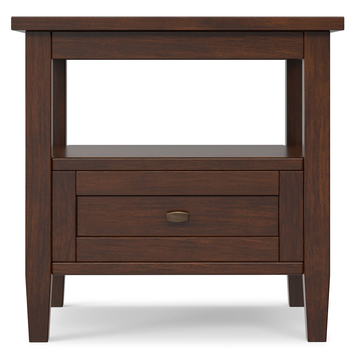 Warm Shaker - End Table With Smooth Drawer Storage - Brown