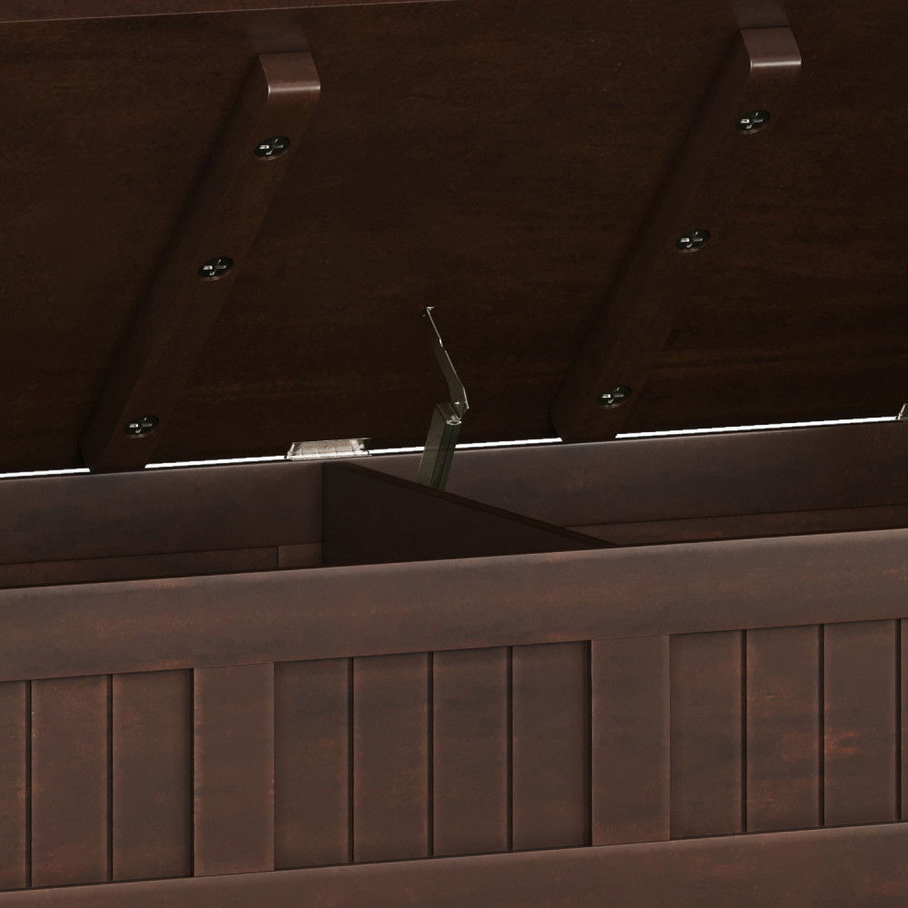 Acadian - Entryway Storage Bench With Shelf - Brown by Simpli-Home | Bel Furniture