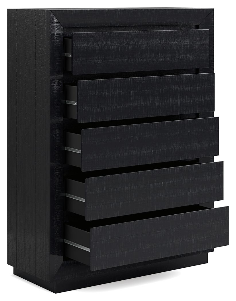 Londer - Black - Five Drawer Chest by Millennium® by Ashley | Bel Furniture