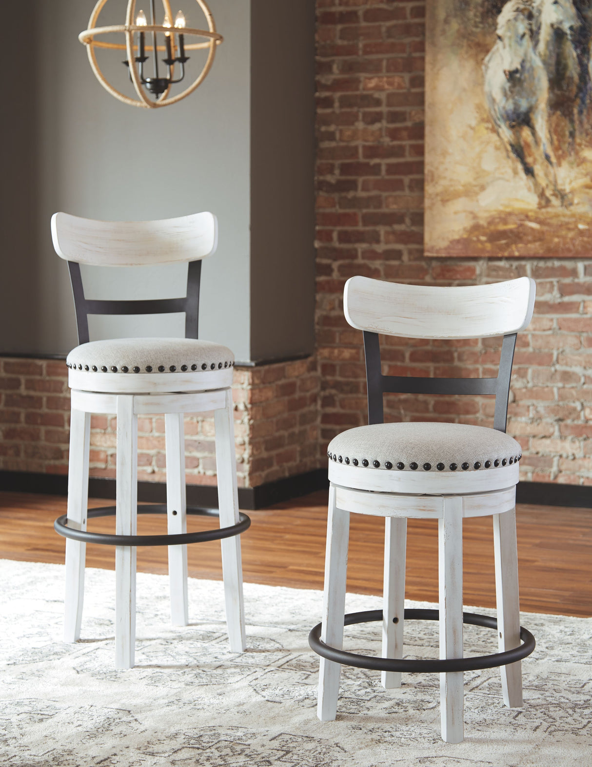 Valebeck - Full Back Swivel Stool by Signature Design by Ashley® | Bel Furniture