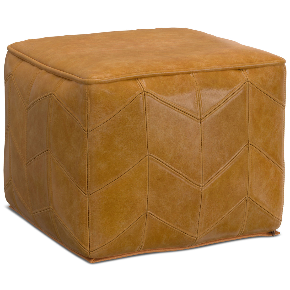 Morden - Square Pouf - Brown by Simpli-Home | Bel Furniture