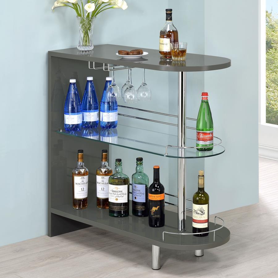 Adolfo - Rectangular 2-Tier Home Bar Table by CoasterEssence | Bel Furniture