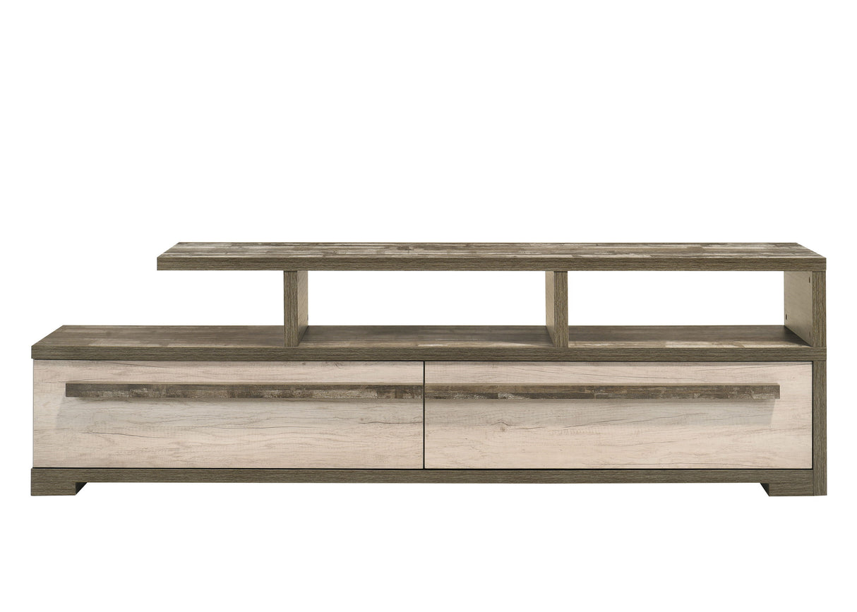 Patterson - TV Stand - Weathered White by Crown Mark | Bel Furniture