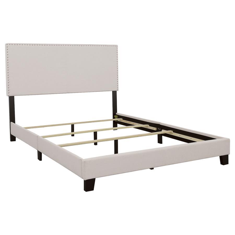 Boyd - Upholstered Panel Bed Beige King by CoasterEveryday | Bel Furniture