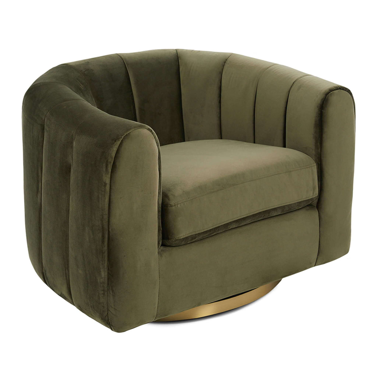 Cosey - Swivel Chair - Gold / Green / Olive Green by Ashcroft Furniture | Bel Furniture