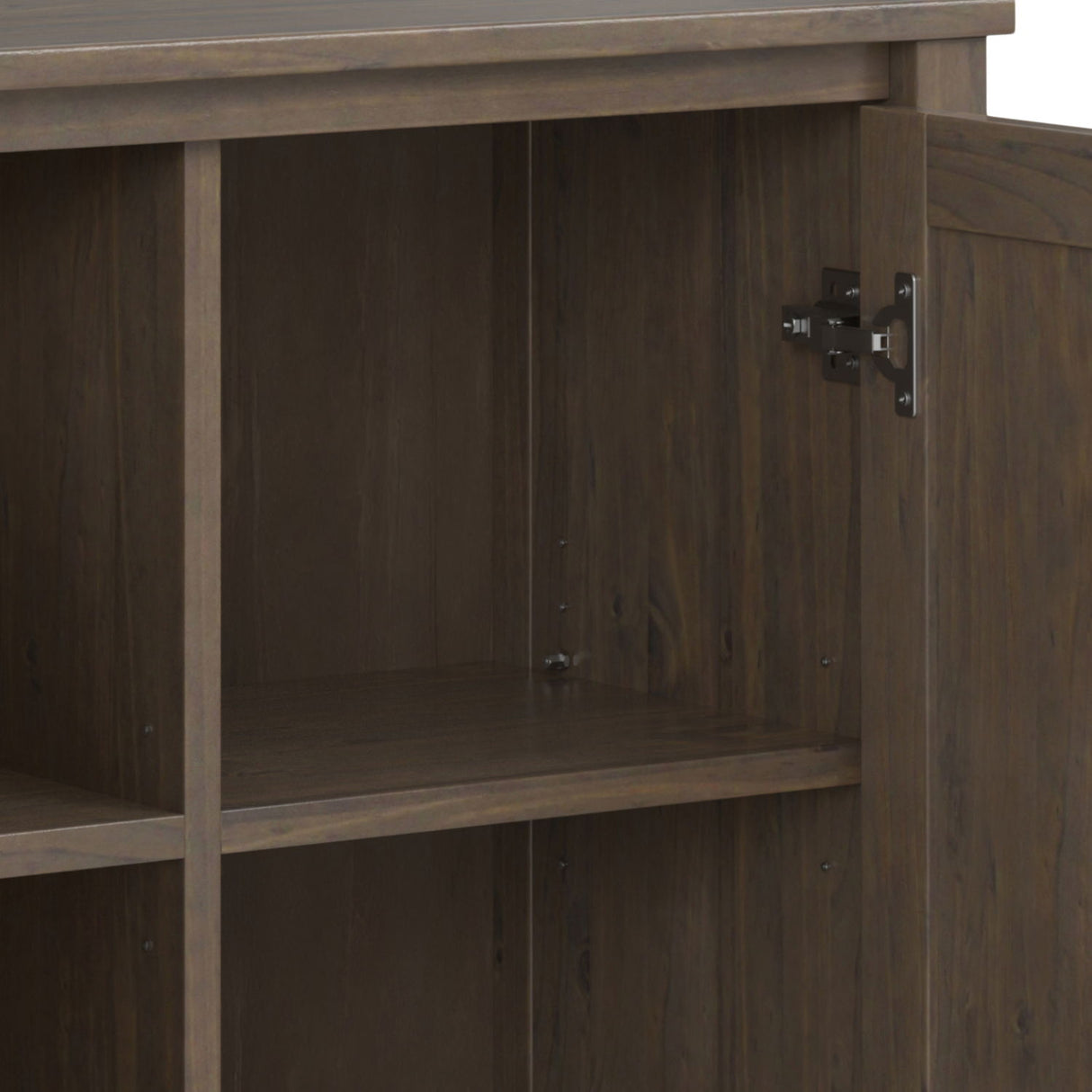 Lev - Low Storage Cabinet - Smoky Brown by Simpli-Home | Bel Furniture