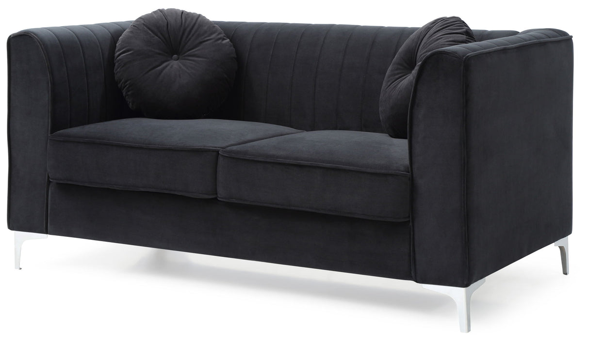 Glam Styled Micro Suede Loveseat