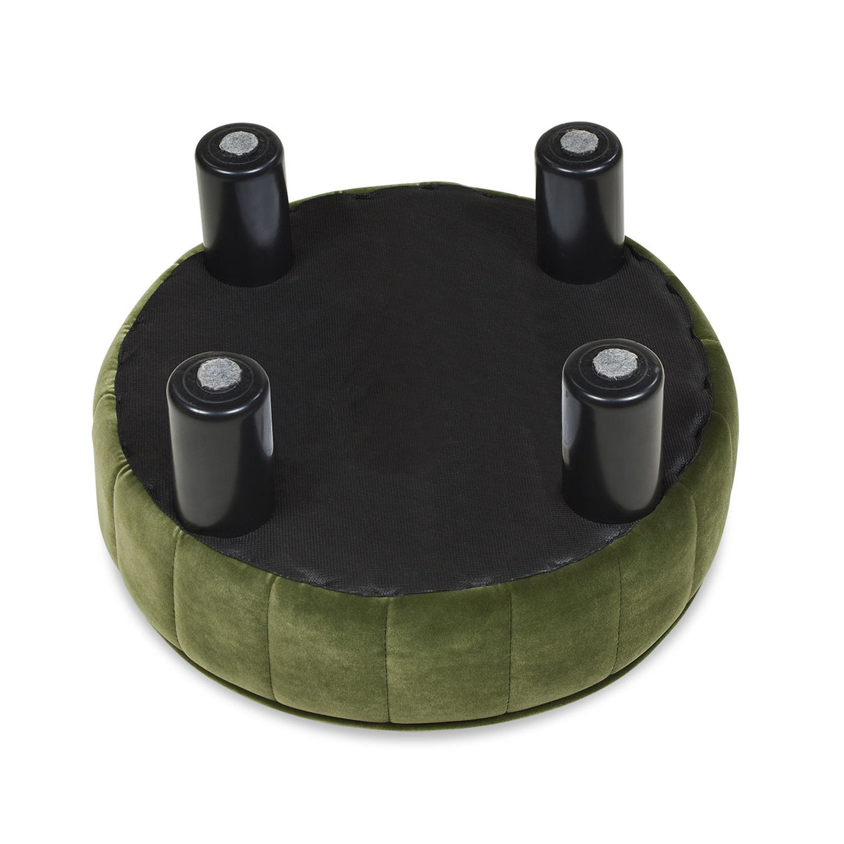 Riley - Round Footstool Ottoman - Olive Green by Jennifer Taylor Home | Bel Furniture