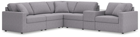 Modmax - Granite - Sectional Gray 6 Pc. Sectional With Storage Console by Signature Design by Ashley® | Bel Furniture
