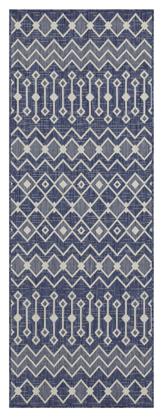 Sunshine - 2'7" X 7'3" Indoor / Outdoor, Polypropylene Area Rug Blue by Icona Home Decor | Bel Furniture